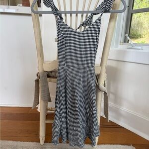 Lulu's Black & White Gingham Tie-Strap Mini Dress